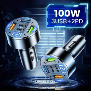 Alternative view of 100W Rapid Charging Car Charger with Digital Screen
