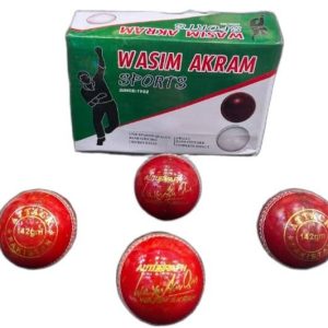 Wasim Akram Red Leather Ball - 142G - Free Delivery within 10km from Fort